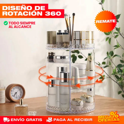 ORGANIZADOR GIRATORIO 360 DE MAQUILLAJE - ¡HOY! 43% DCTO!