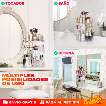 ORGANIZADOR GIRATORIO 360 DE MAQUILLAJE - ¡HOY! 43% DCTO!