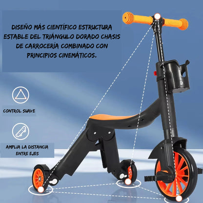 Scooter Monopatín 3 En 1