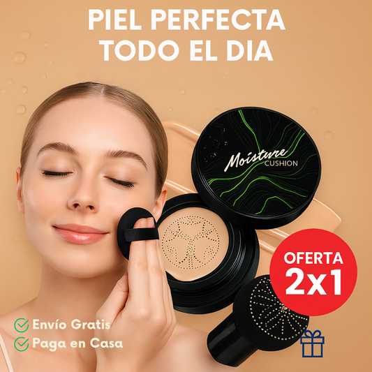 BASE MOISTURE CUSHION (Hidratación + Cobertura + Luminosidad)